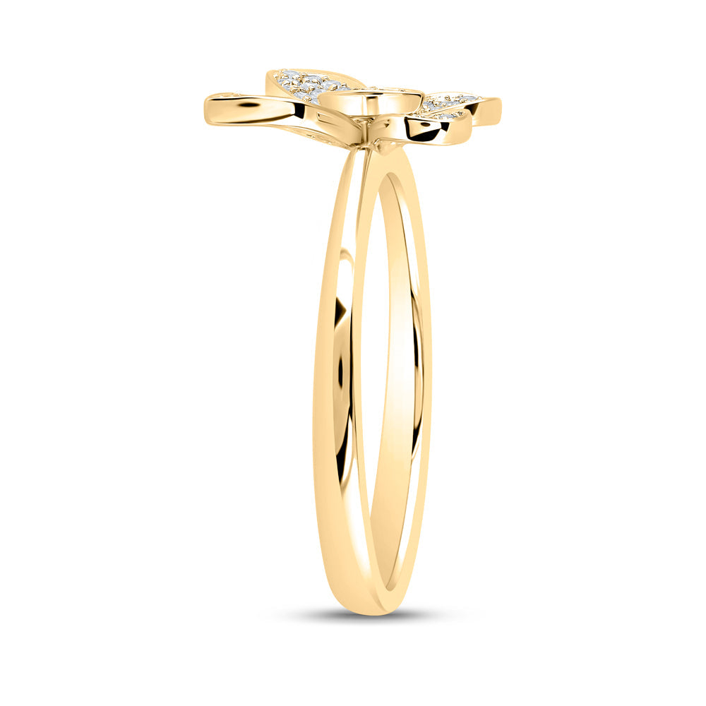1/4CTW-NAT DIA NK BUTTERFLY FASHION RING Daisy Joyeria