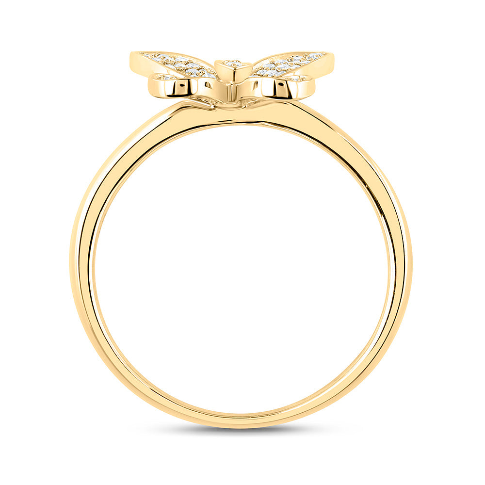 1/4CTW-NAT DIA NK BUTTERFLY FASHION RING Daisy Joyeria