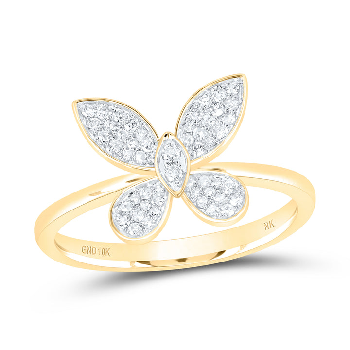 1/4CTW-NAT DIA NK BUTTERFLY FASHION RING Daisy Joyeria