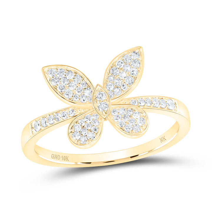 1/3CTW-NAT DIA NK BUTTERFLY FASHION RING Daisy Joyeria