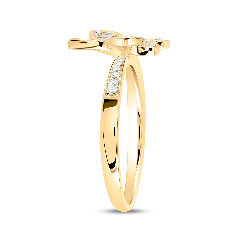 1/3CTW-NAT DIA NK BUTTERFLY FASHION RING Daisy Joyeria