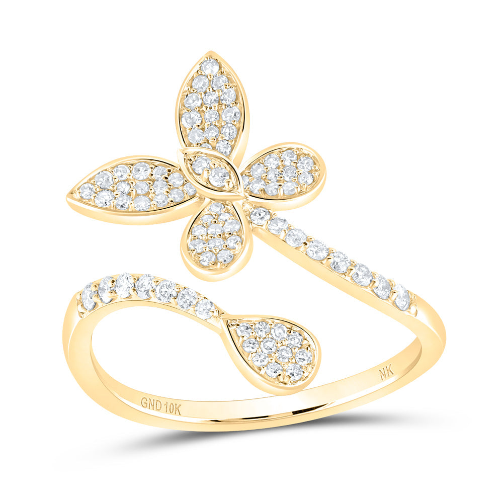 1/3CTW-NAT DIA NK BUTTERFLY FASHION RING Daisy Joyeria