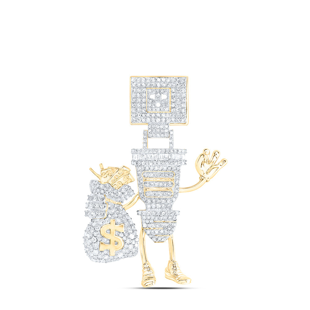 1 3/4CTW-NAT DIA NK PLUG MENS CHARM Daisy Joyeria