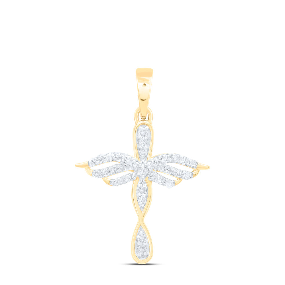 1/8CTW-NAT DIA NK GIFT CROSS PENDANT Daisy Joyeria