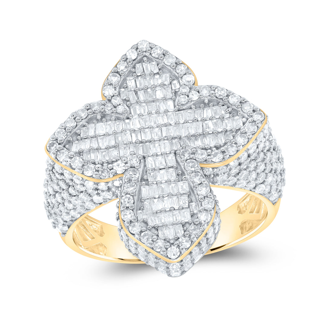 2 5/8CT-DIA NK MENS CROSS RING Daisy Joyeria