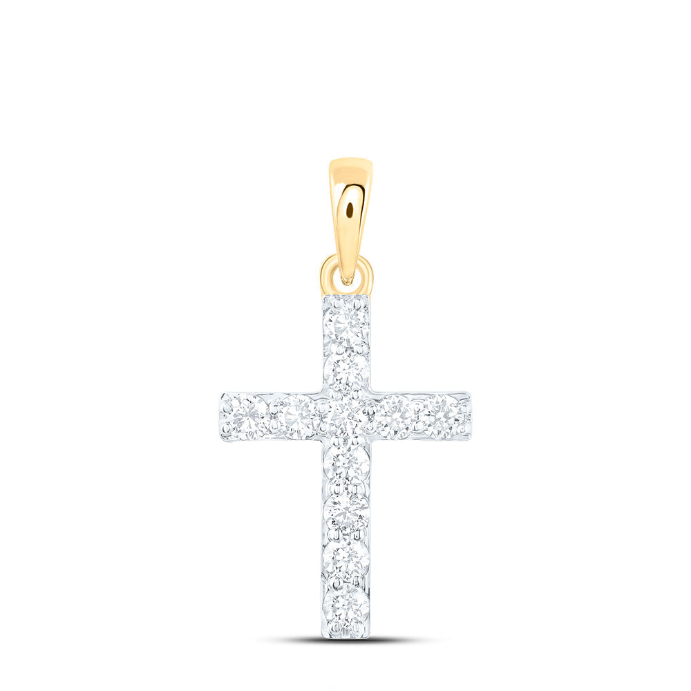 1/4CTW-NAT DIA NK CROSS PENDANT Daisy Joyeria
