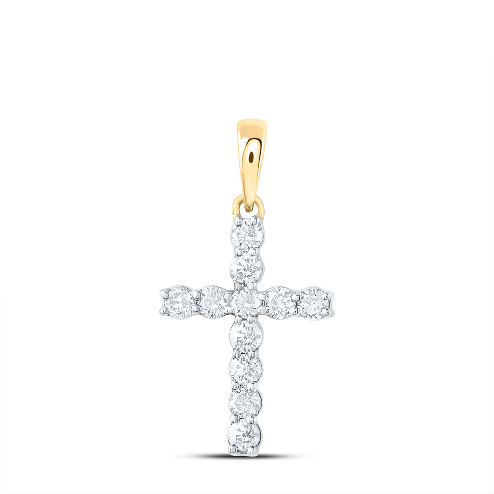 1/4CTW-NAT DIA NK CROSS PENDANT Daisy Joyeria