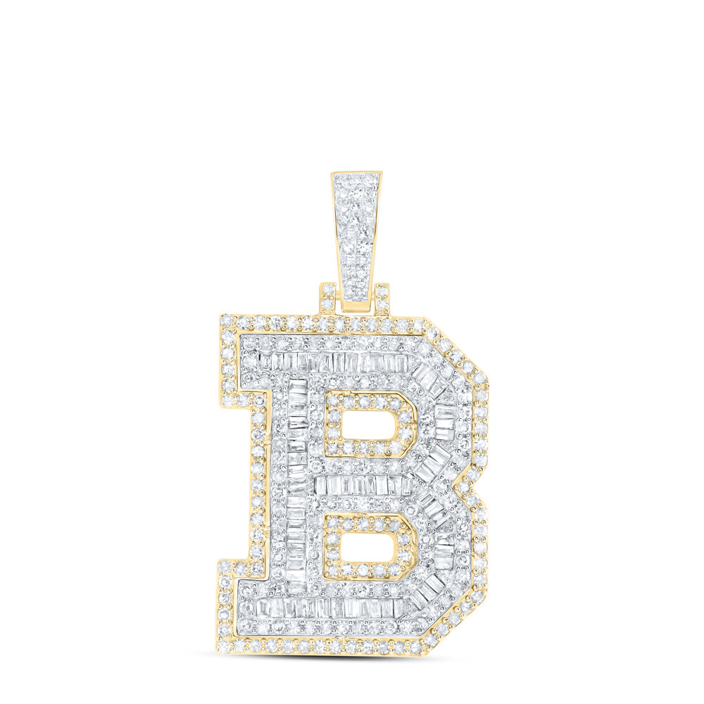 1 1/3CTW-NAT DIA NK INITIAL "B" MENS PENDANT Daisy Joyeria
