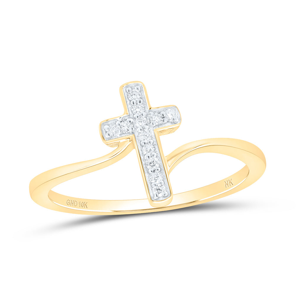 1/12 CTW-DIA NK GIFT CROSS RING 7 Daisy Joyeria