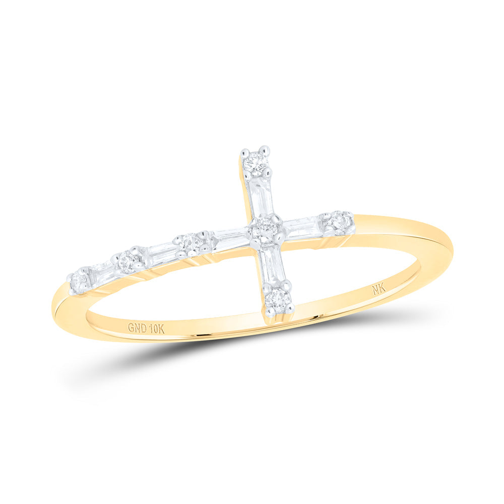 1/8 CTW-DIA NK GIFT CROSS RING 7 Daisy Joyeria