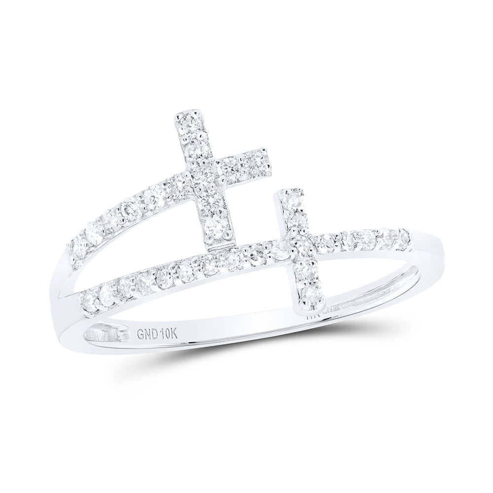 1/5 CTW-DIA NK GIFT CROSS RING 7 Daisy Joyeria