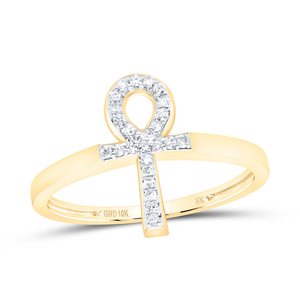1/10CTW-DIA NK  GIFT ANKH CROSS RING 7 Daisy Joyeria