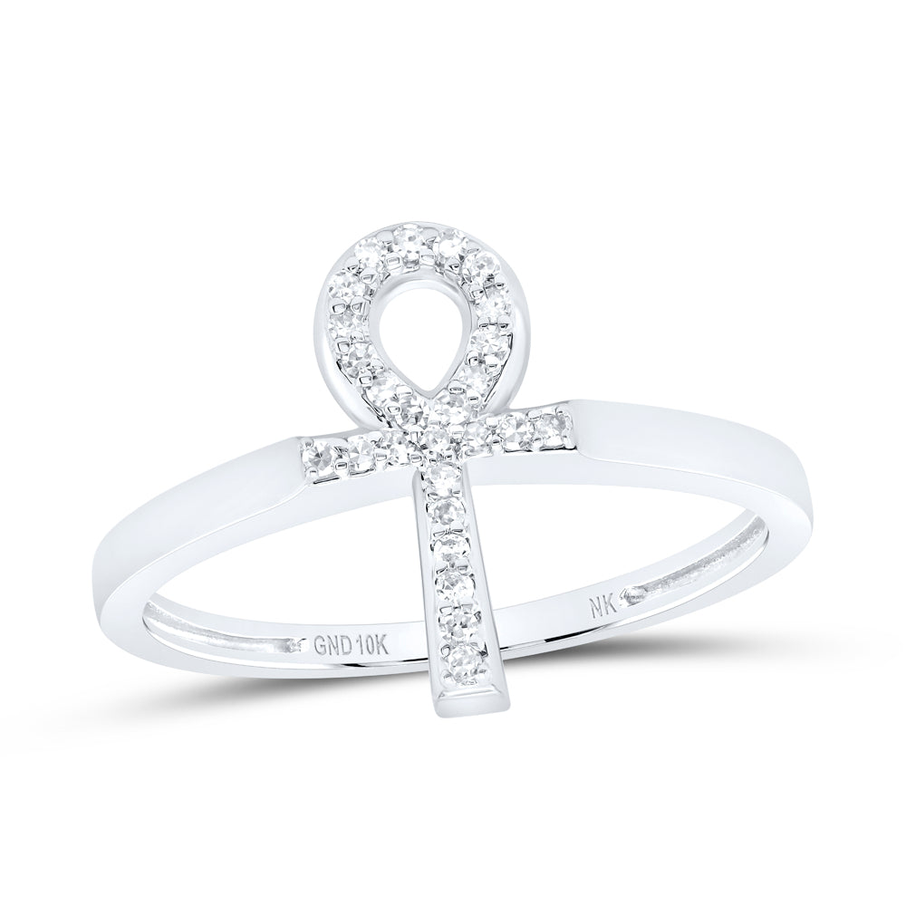 1/10CTW-DIA NK GIFT ANKH CROSS RING 7 Daisy Joyeria