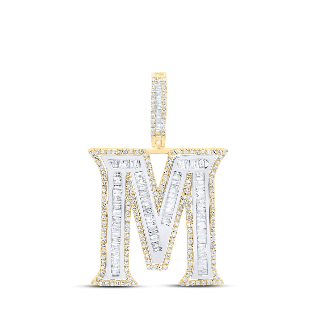 1 1/3CTW-DIA P1 INITIAL "M" MENS PENDANT Daisy Joyeria