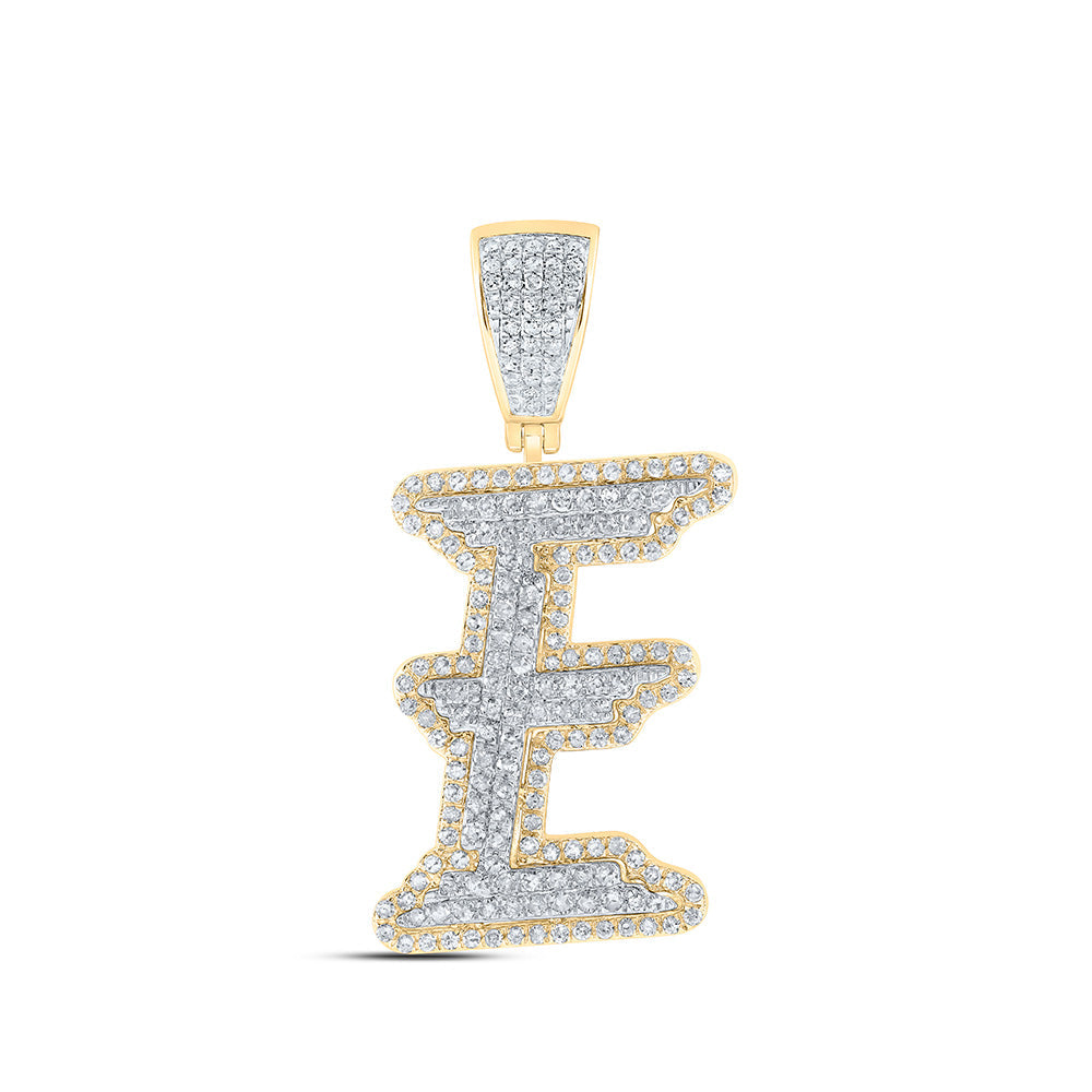1CTW-DIA P1 INITIAL "E" MENS PENDANT Daisy Joyeria