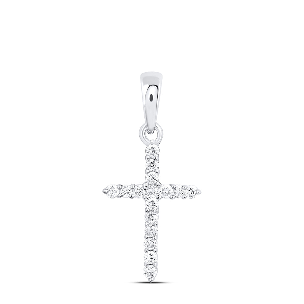 1/6CT-DIA NK CROSS PENDANT Daisy Joyeria