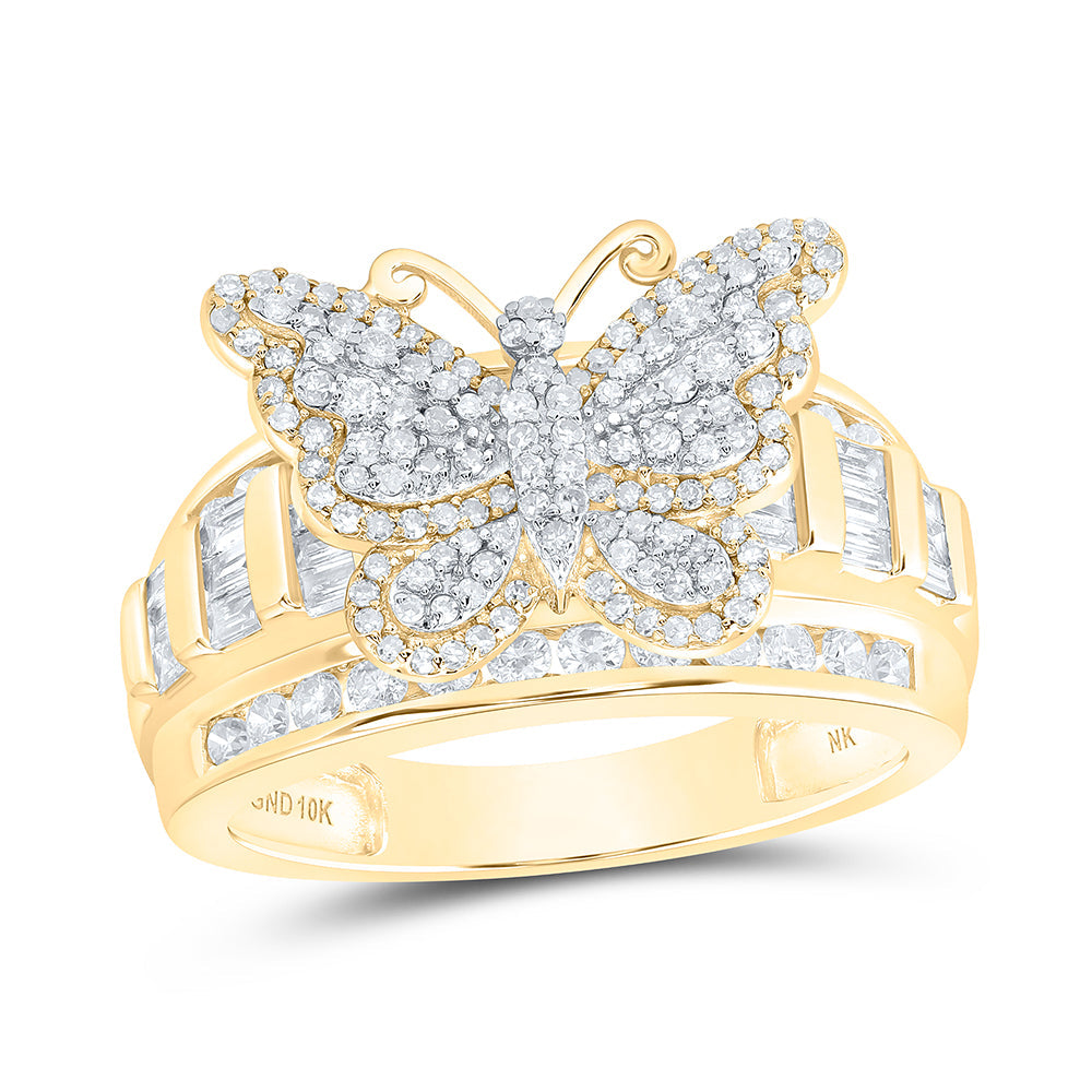 1CTW-NAT DIA NK FASHION BUTTERFLY RING 7 Daisy Joyeria