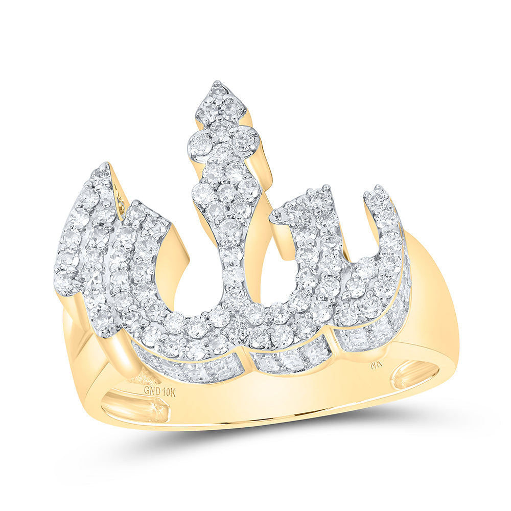 1 1/4CTW-DIA NK ALLAH MENS RING 10 Daisy Joyeria