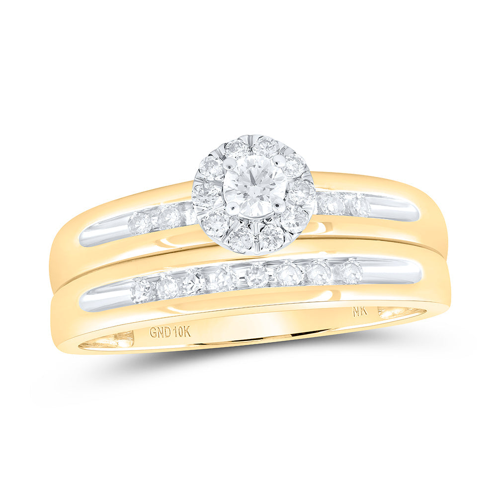 1/2CTW-DIA NK ROUND His Hers TRIO SET Daisy Joyeria
