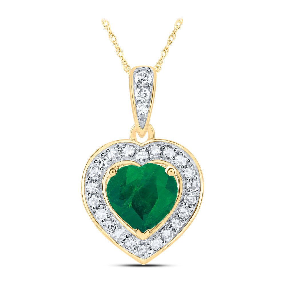 1/8CTW-DIA NK 5.5X5.5 MM EM HEART NAT GEM HEART PENDANT Daisy Joyeria