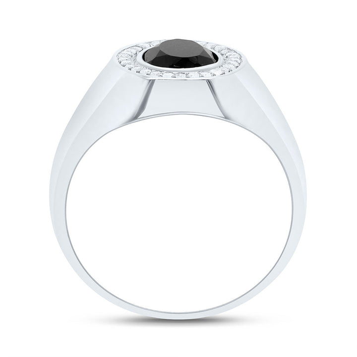 1/6CTW-DIA P1-9X7 MM- OVAL ONYX BLACK MENS RING 10 Daisy Joyeria