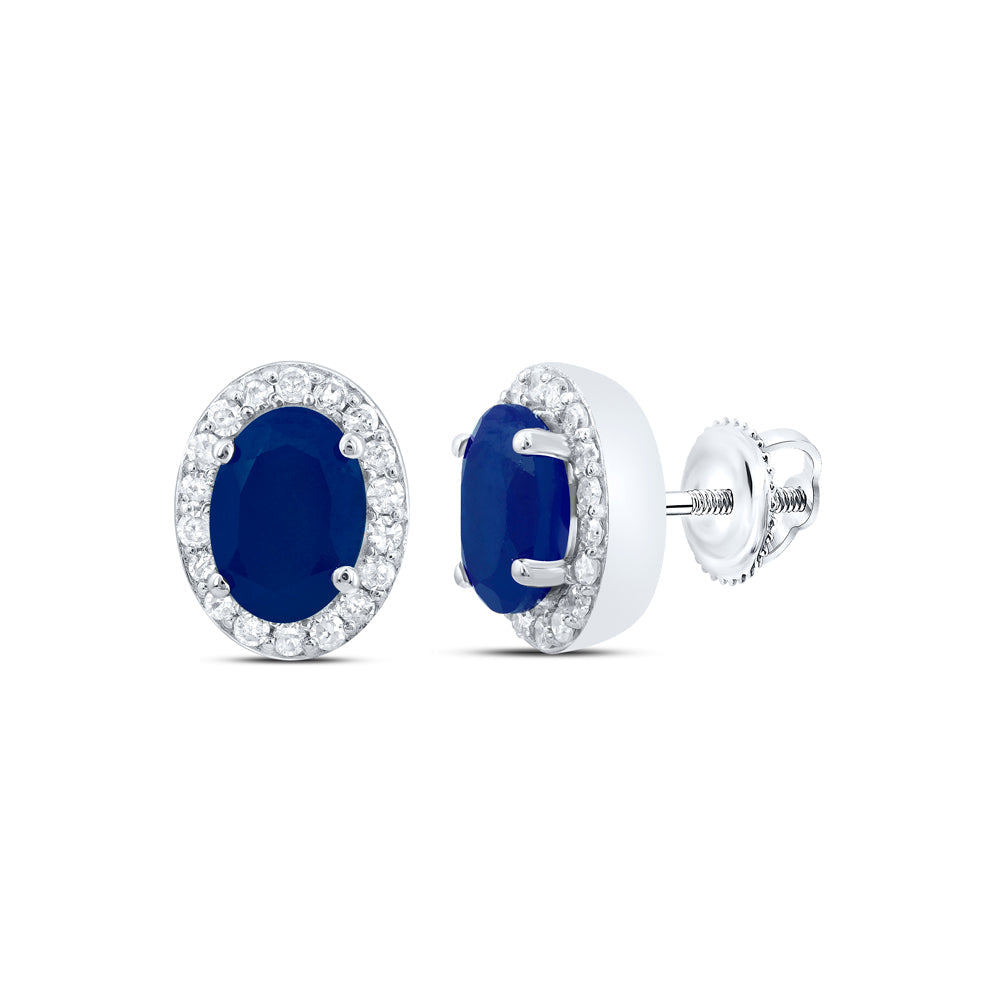 1/4CTW-DIA P1 6.50 X 4.50 MM-OV-BS SYNTHETIC OVAL EARRING Daisy Joyeria