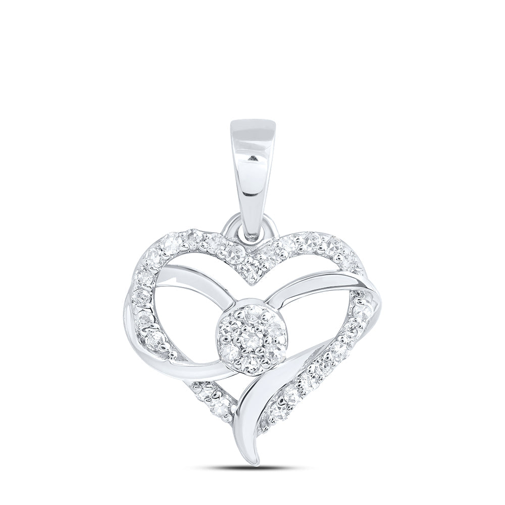 1/8CTW-DIA NK GIFT HEART PENDANT Daisy Joyeria