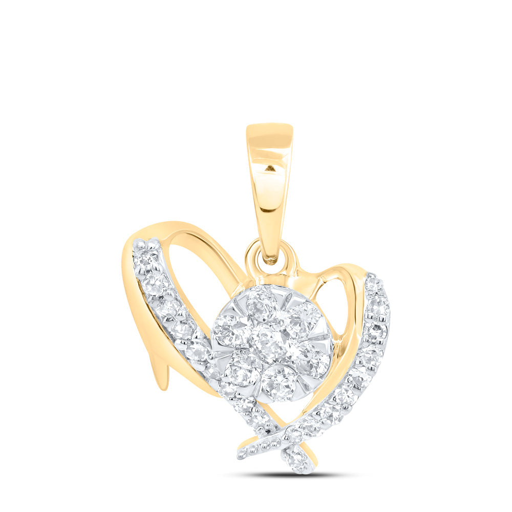 1/5CTW-DIA NK GIFT HEART PENDANT Daisy Joyeria
