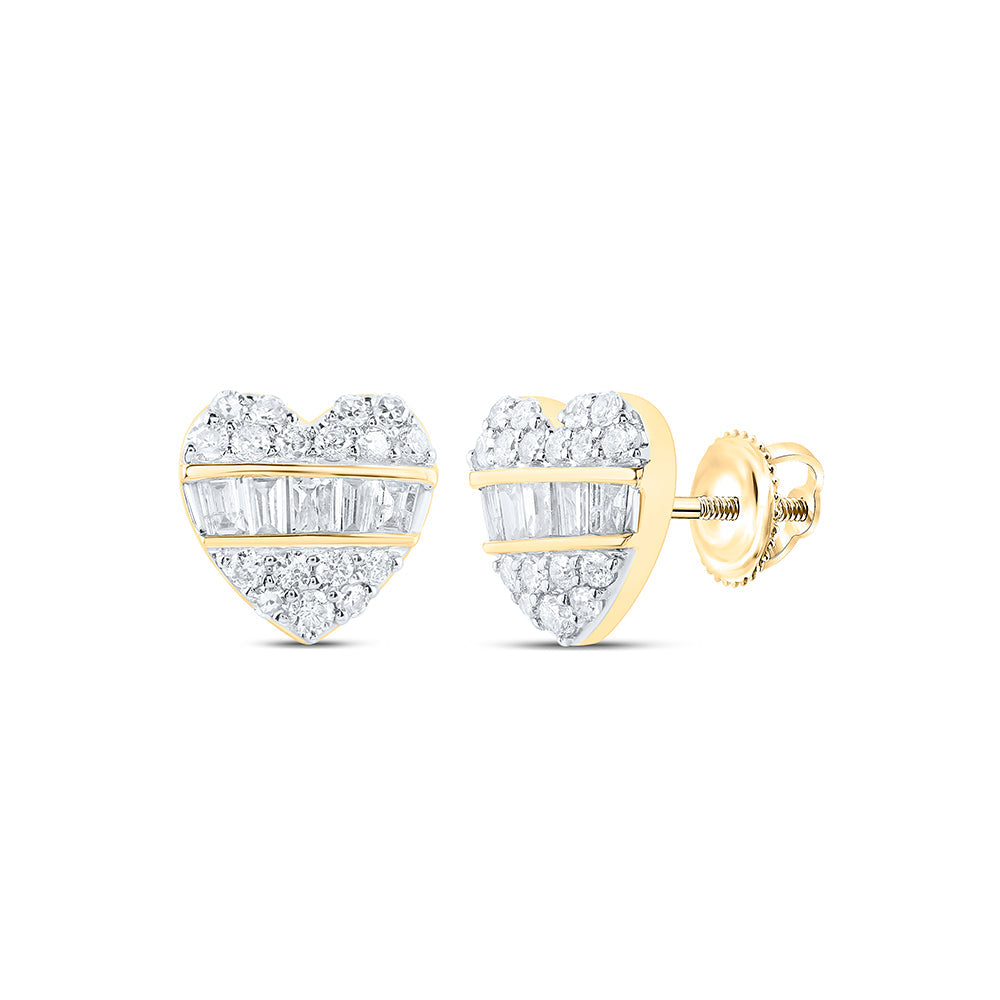 3/8CTW-DIA NK FASHION HEART EARRING Daisy Joyeria
