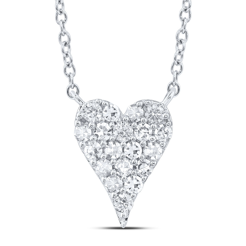 1/10CTW-NAT DIA NK FASHION HEART NECKLACE (18 INCH) Daisy Joyeria