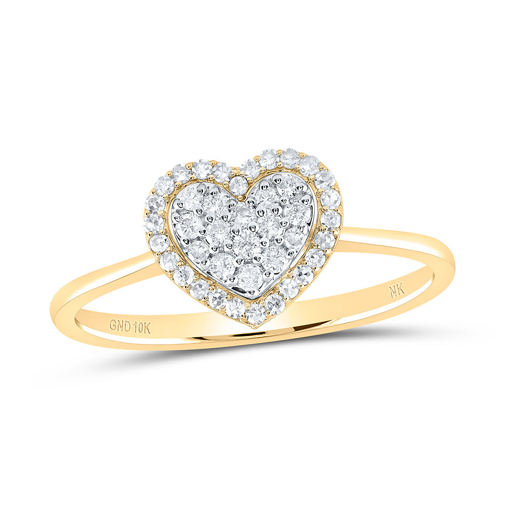1/4CTW-NAT DIA NK FASHION HEART RING 7 Daisy Joyeria