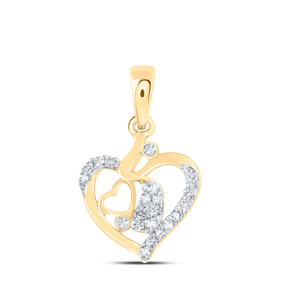 1/12CTW-DIA NK GIFT HEART PENDANT Daisy Joyeria