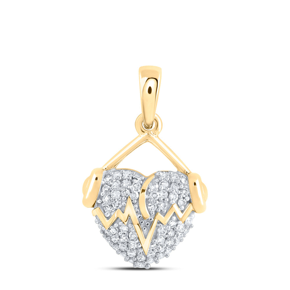 1/5CTW - DIA NK GIFT HEART BEAT HEADPHONE HEART PENDANT Daisy Joyeria