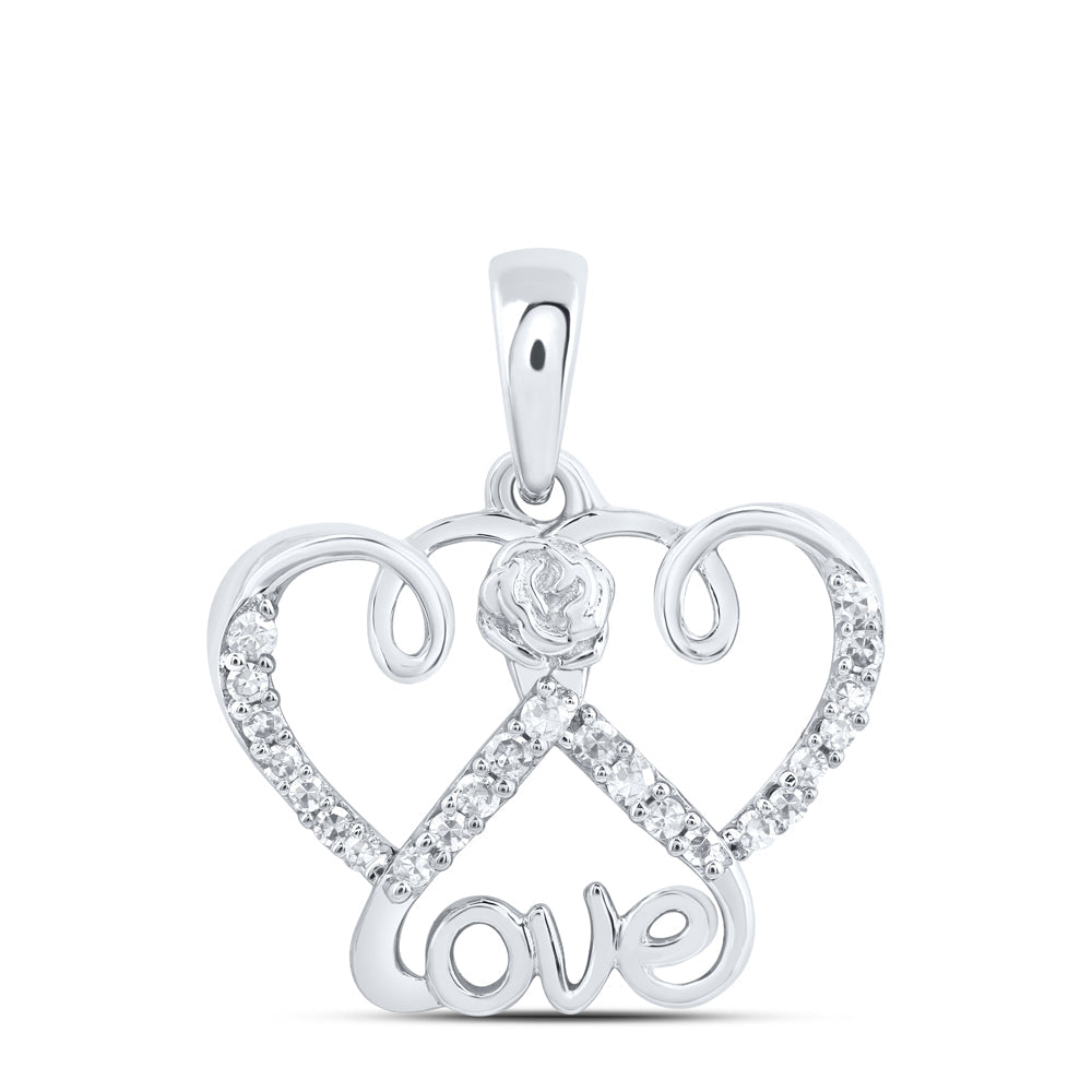 1/10CTW - DIA NK GIFT "LOVE" HEART PENDANT Daisy Joyeria