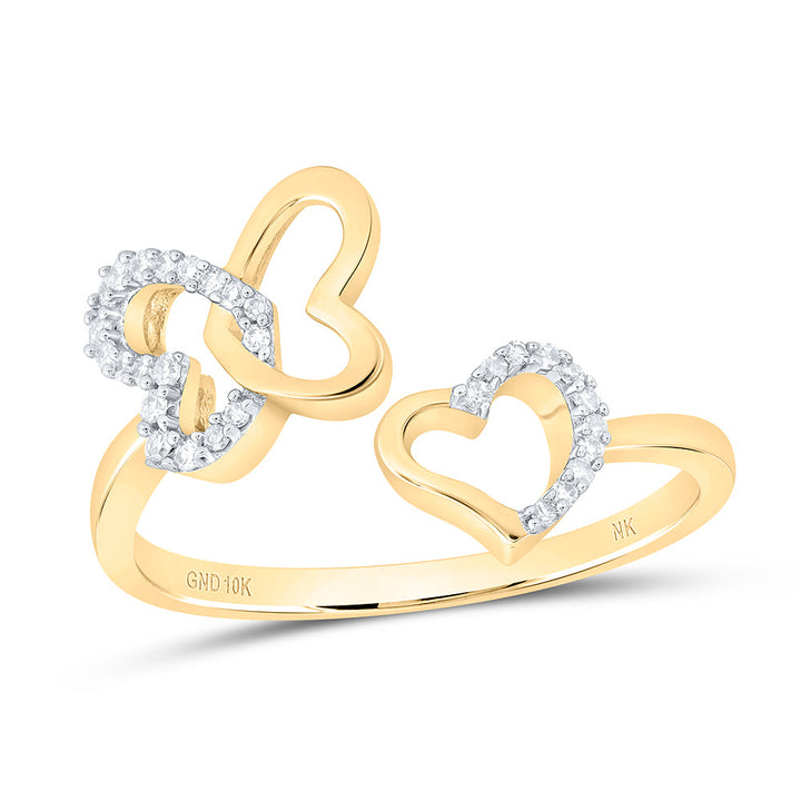 1/10CTW-DIA NK GIFT BUTTERFLY HEART RING 7 Daisy Joyeria