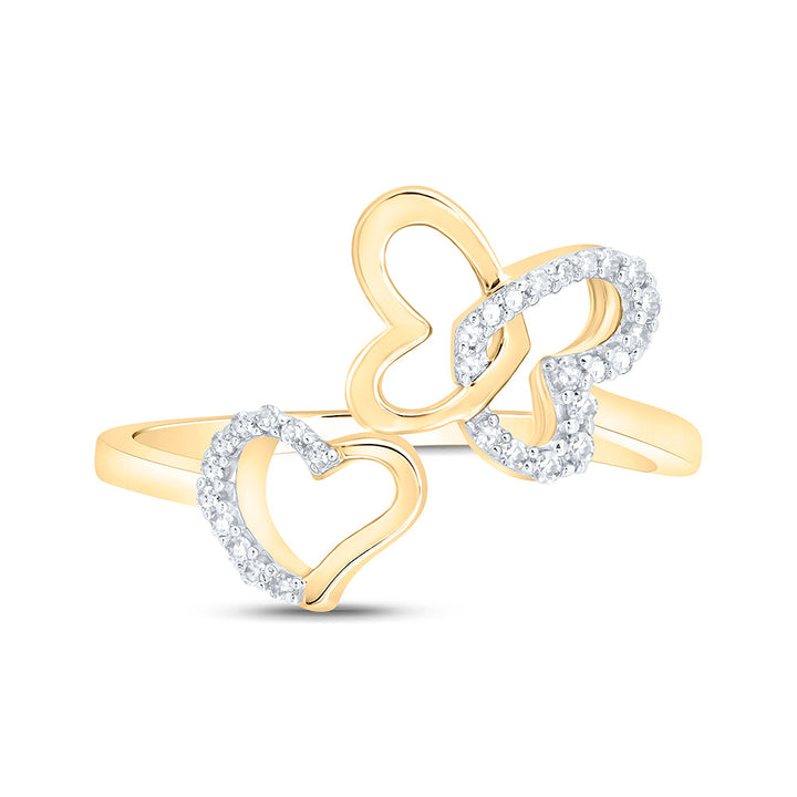 1/10CTW-DIA NK GIFT BUTTERFLY HEART RING 7 Daisy Joyeria