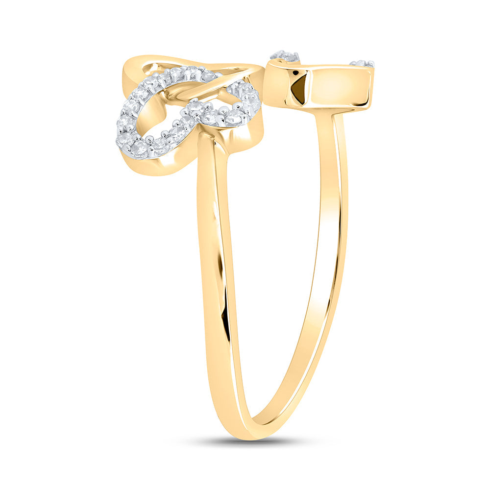 1/10CTW-DIA NK GIFT BUTTERFLY HEART RING 7 Daisy Joyeria