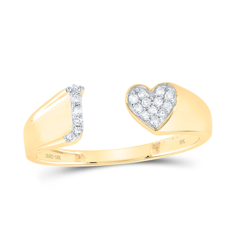 1/12CTW-DIA NK GIFT INITIAL "J" LADIES HEART RING 7 Daisy Joyeria