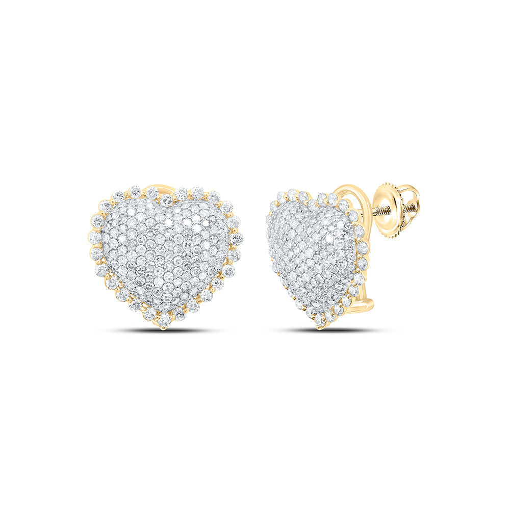 2CTW-DIA NK FASHION HEART EARRING Daisy Joyeria