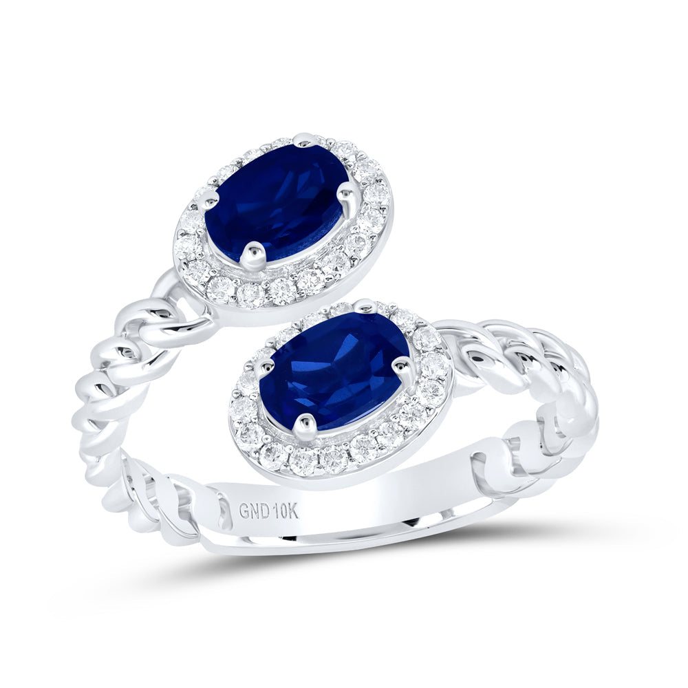 1/5CTW-DIA NK 6X4 MM OV-BS SYNTHETIC RING 7 Daisy Joyeria