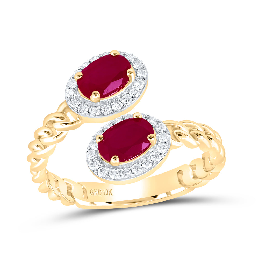 1/5CTW-DIA NK 6X4 MM OV-RU SYNTHETIC RING 7 Daisy Joyeria