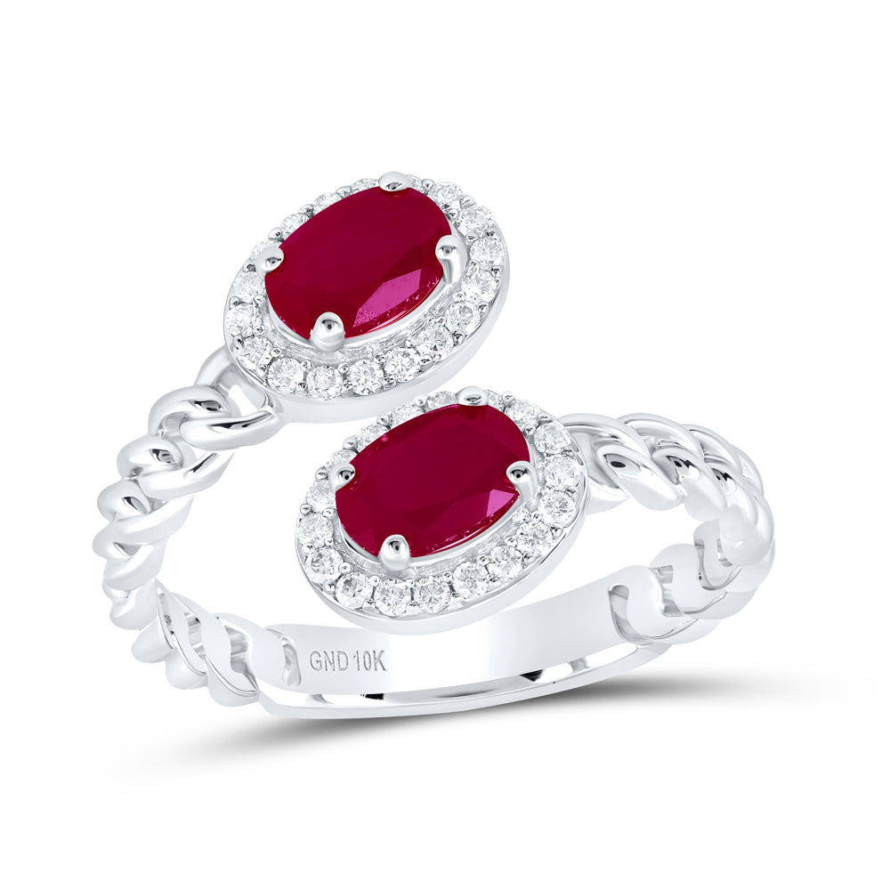 1/5CTW-DIA NK 6X4 MM OV-RU SYNTHETIC RING 7 Daisy Joyeria