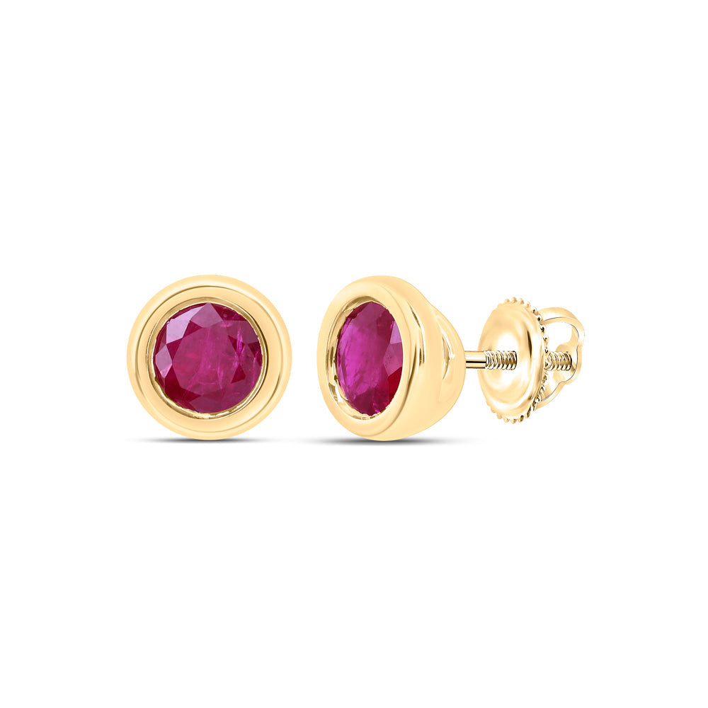 4 MM-DIA RUBY-RD NAT GEM ROUND STUD EARRING Daisy Joyeria