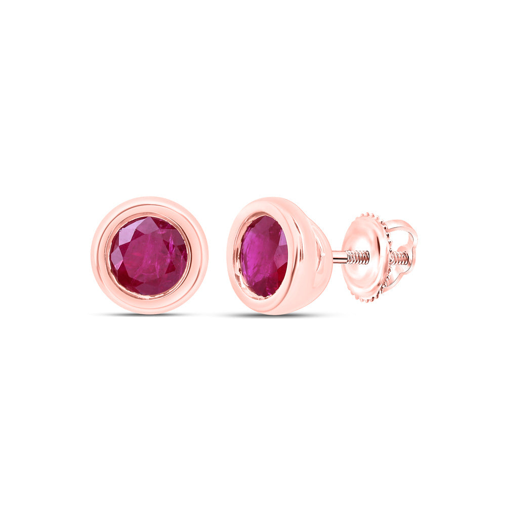 4 MM-DIA RUBY-RD NAT GEM ROUND STUD EARRING Daisy Joyeria