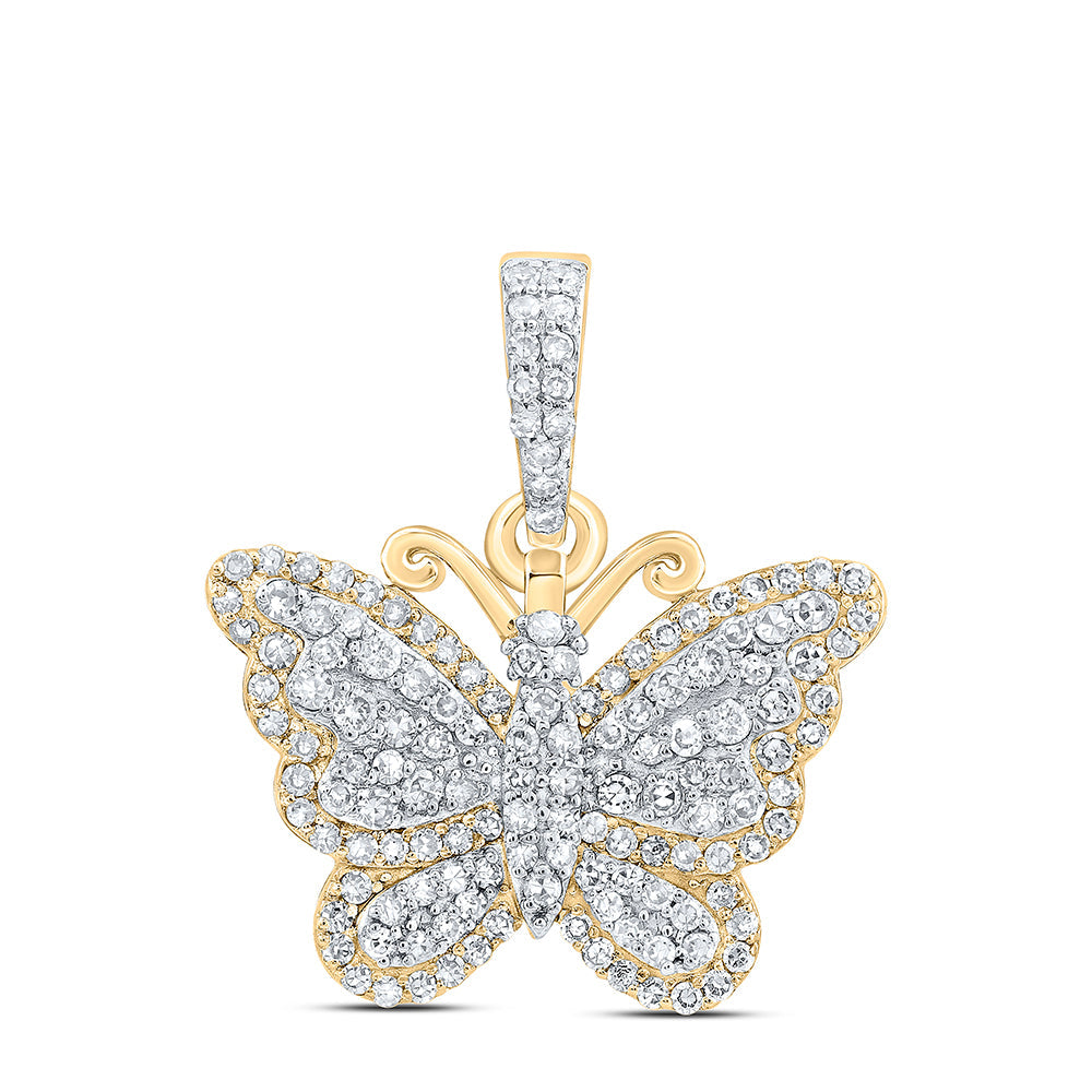 3/8CTW-NAT DIA NK BUTTERFLY FASHION PENDANT Daisy Joyeria