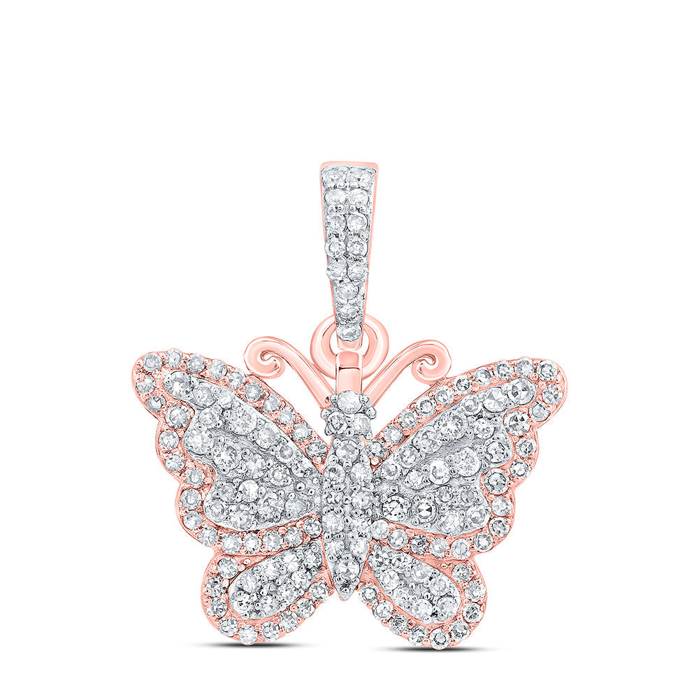 3/8CTW-DIA NK BUTTERFLY FASHION PENDANT Daisy Joyeria