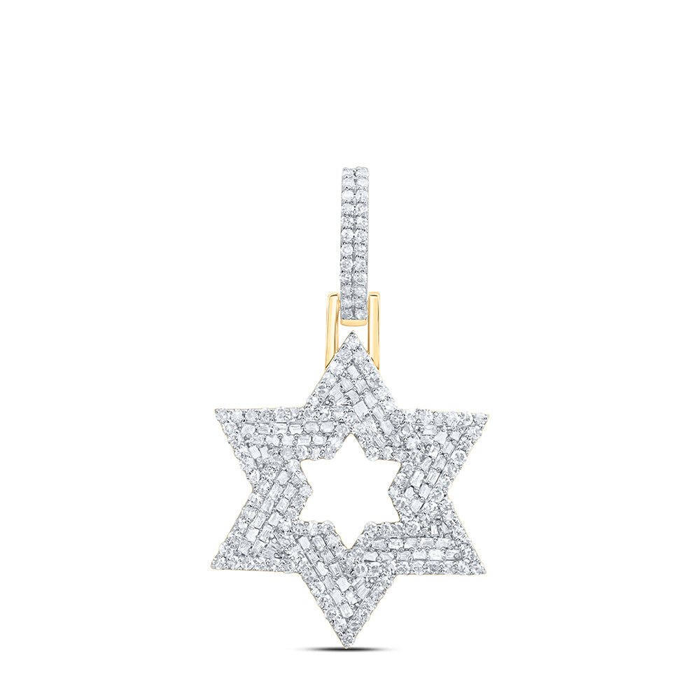 1 CTW-DIA NK STAR OF DAVID MEN'S CHARM Daisy Joyeria