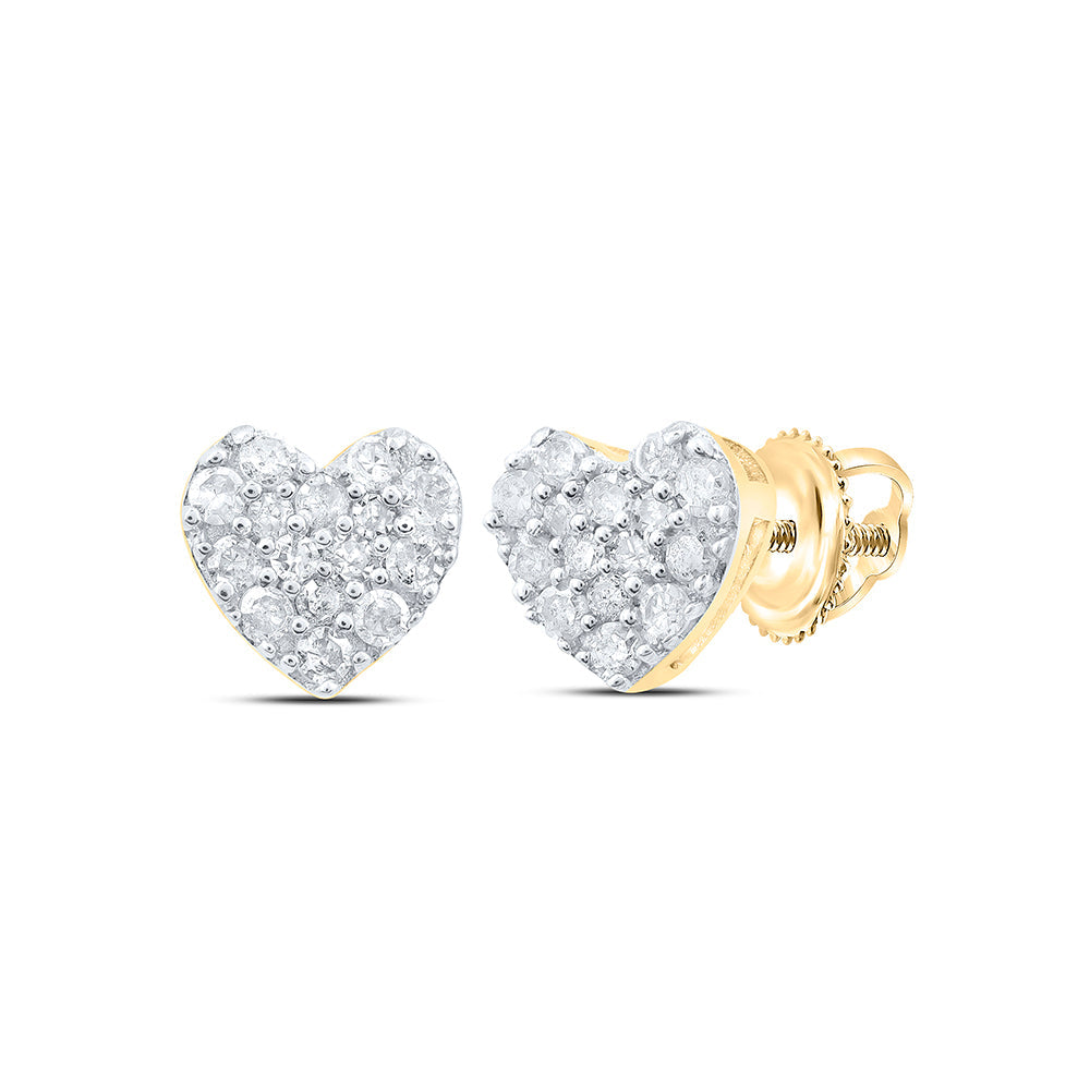 1/10CTW-DIA P1 GIFT HEART STUD EARRING Daisy Joyeria