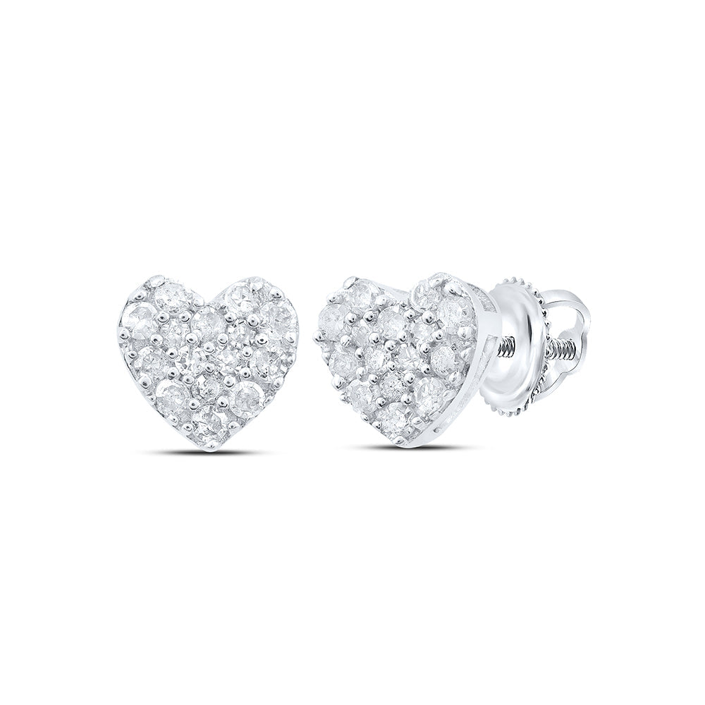 1/10CTW-DIA P1 GIFT HEART STUD EARRING Daisy Joyeria