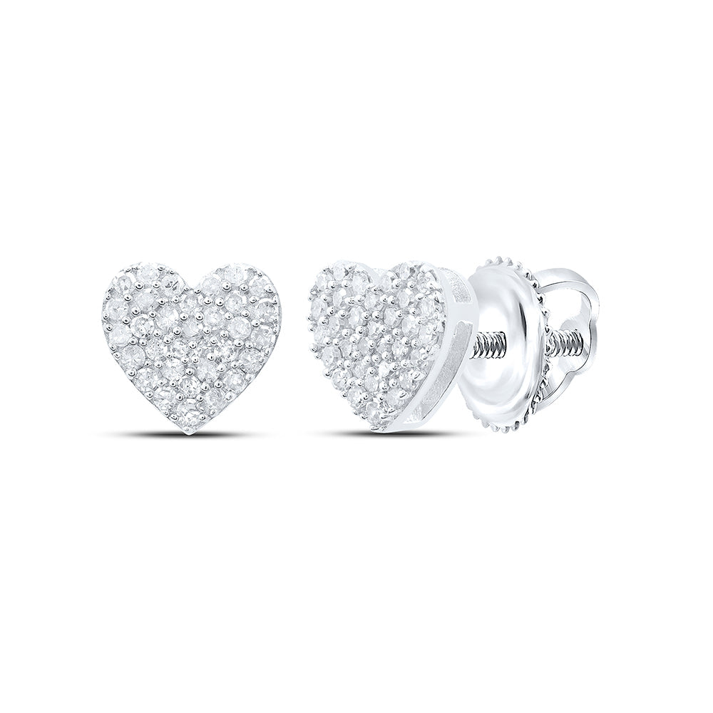 1/4CTW-DIA P1 GIFT HEART STUD EARRING Daisy Joyeria